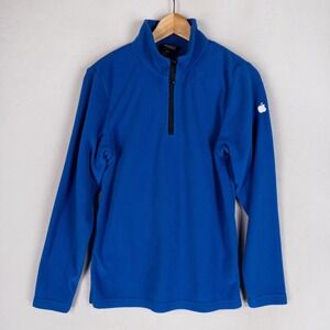 Bishop Fleece 1/4 Zip Pullover Adult XS Blue Apple Logo Tech Employee Sweater